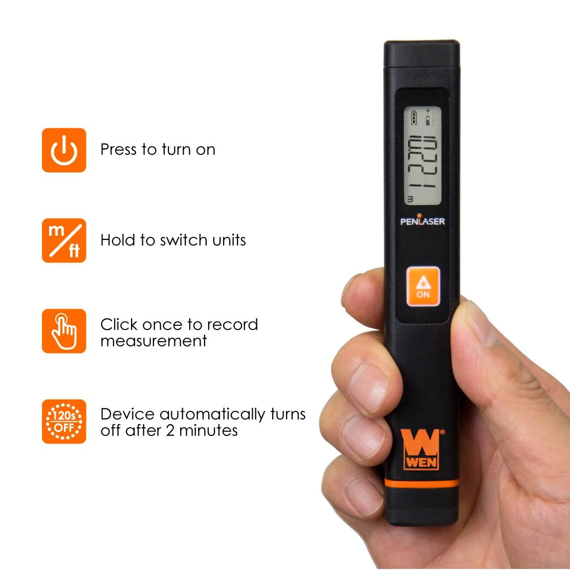 WEN 10110 Multi-Unit Pocket Laser Distance Measure With 32-Foot Range(Multi Unit Pocket Laser Distance Measure With 32 Foot Range) 5 WEN 10110 Multi-Unit Pocket Laser Distance Measure With 32-Foot Range(Multi Unit Pocket Laser Distance Measure With 32 Foot Range) - Image 3