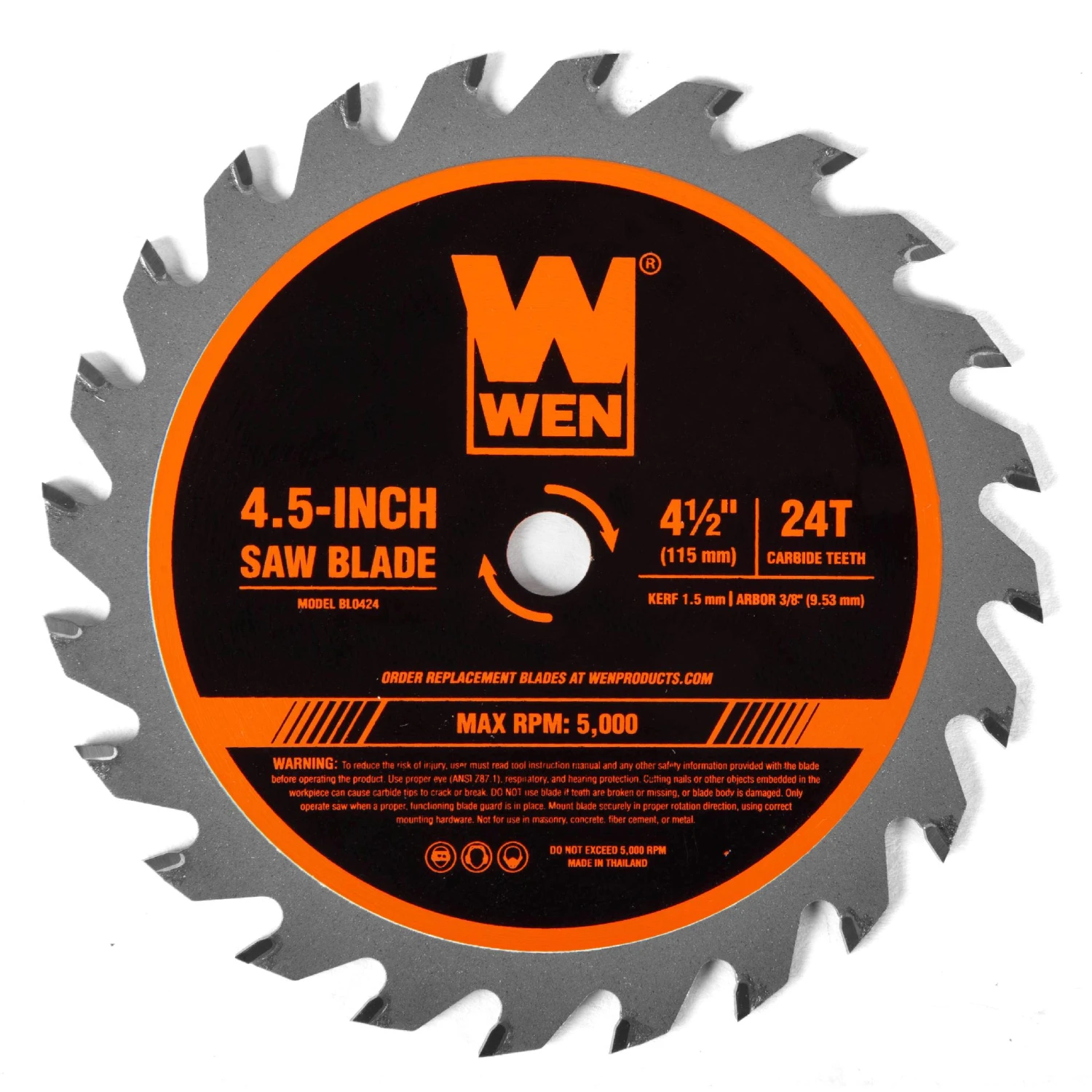 WEN BL0424 4-1/2-Inch 24-Tooth Woodworking Saw Blade For Compact And Mini Circular Saws, Three Pack(Wen Bl0424 4 1 2 Inch 24 Tooth Woodworking Saw Blade For Compact And Mini Circular Saws Three Pack) 4 WEN BL0424 4-1/2-Inch 24-Tooth Woodworking Saw Blade For Compact And Mini Circular Saws, Three Pack(Wen Bl0424 4 1 2 Inch 24 Tooth Woodworking Saw Blade For Compact And Mini Circular Saws Three Pack) - Image 2