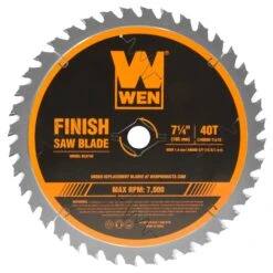 WEN BL0740 7.25-Inch 40-Tooth Carbide-Tipped Professional Finish Saw Blade For Miter Saws And Circular Saws(Bl0740 7 25 Inch 40 Tooth Carbide Tipped Professional Finish Saw Blade For Miter Saws And Circular Saws)