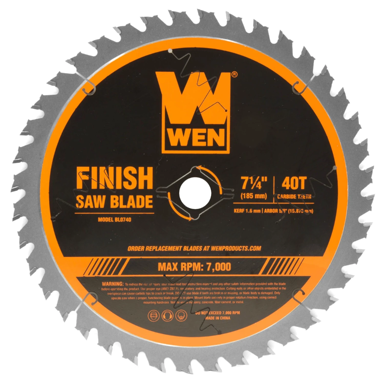 WEN BL0740 7.25-Inch 40-Tooth Carbide-Tipped Professional Finish Saw Blade For Miter Saws And Circular Saws(Bl0740 7 25 Inch 40 Tooth Carbide Tipped Professional Finish Saw Blade For Miter Saws And Circular Saws) 2 WEN BL0740 7.25-Inch 40-Tooth Carbide-Tipped Professional Finish Saw Blade For Miter Saws And Circular Saws(Bl0740 7 25 Inch 40 Tooth Carbide Tipped Professional Finish Saw Blade For Miter Saws And Circular Saws)