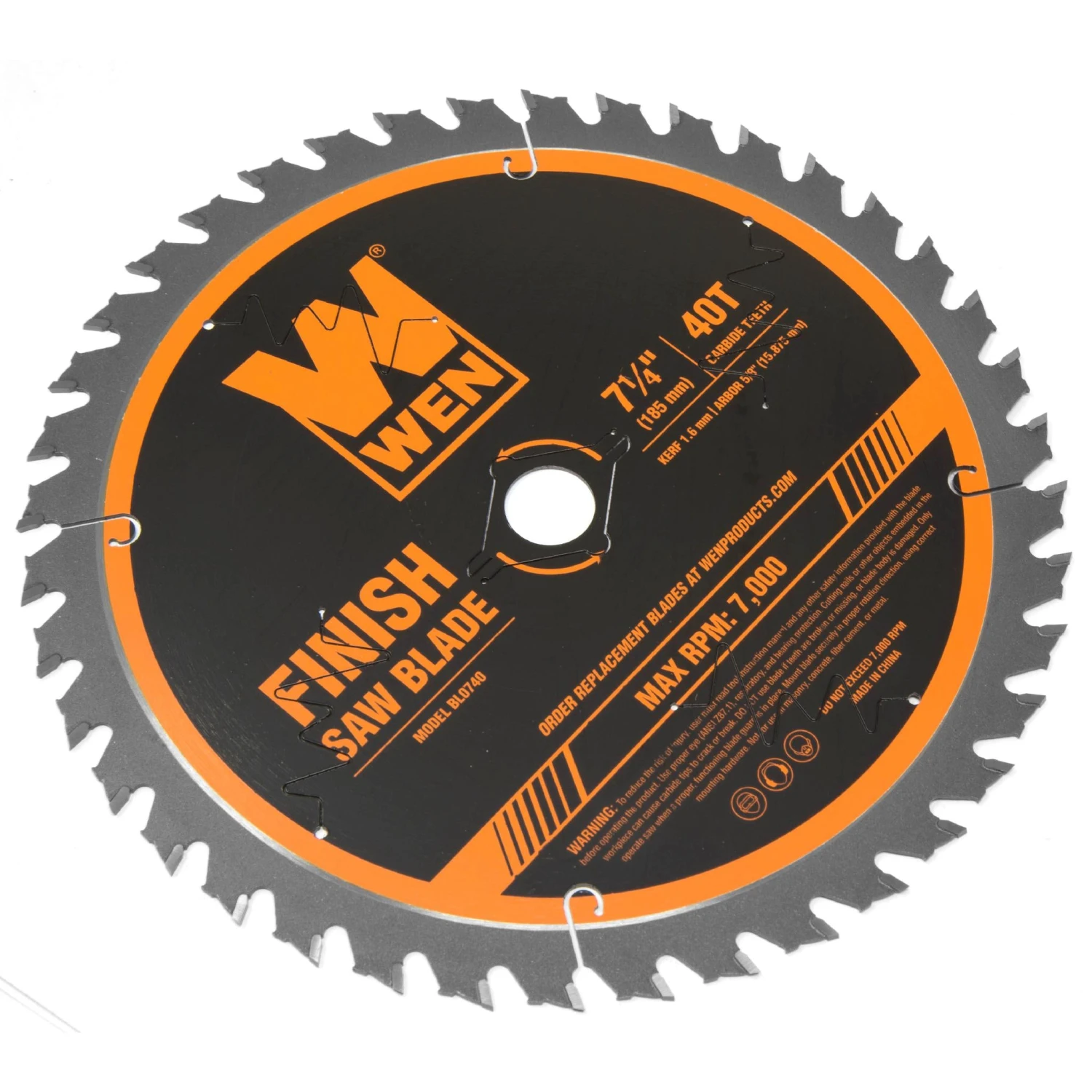 WEN BL0740 7.25-Inch 40-Tooth Carbide-Tipped Professional Finish Saw Blade For Miter Saws And Circular Saws(Bl0740 7 25 Inch 40 Tooth Carbide Tipped Professional Finish Saw Blade For Miter Saws And Circular Saws) 5 WEN BL0740 7.25-Inch 40-Tooth Carbide-Tipped Professional Finish Saw Blade For Miter Saws And Circular Saws(Bl0740 7 25 Inch 40 Tooth Carbide Tipped Professional Finish Saw Blade For Miter Saws And Circular Saws) - Image 4