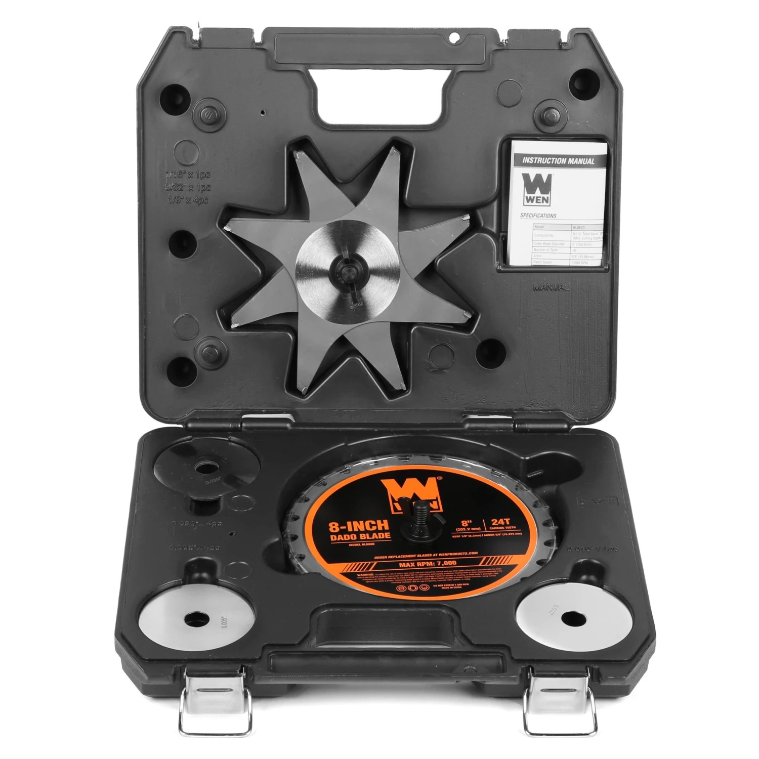 WEN BL088D 8-Inch 24-Tooth Carbide-Tipped Stacked Dado Blade Set For 10-Inch Table Saws(Wen Bl088d 8 Inch 24 Tooth Carbide Tipped Stacked Dado Blade Set For 10 Inch Table Saws) 4 WEN BL088D 8-Inch 24-Tooth Carbide-Tipped Stacked Dado Blade Set For 10-Inch Table Saws(Wen Bl088d 8 Inch 24 Tooth Carbide Tipped Stacked Dado Blade Set For 10 Inch Table Saws) - Image 2