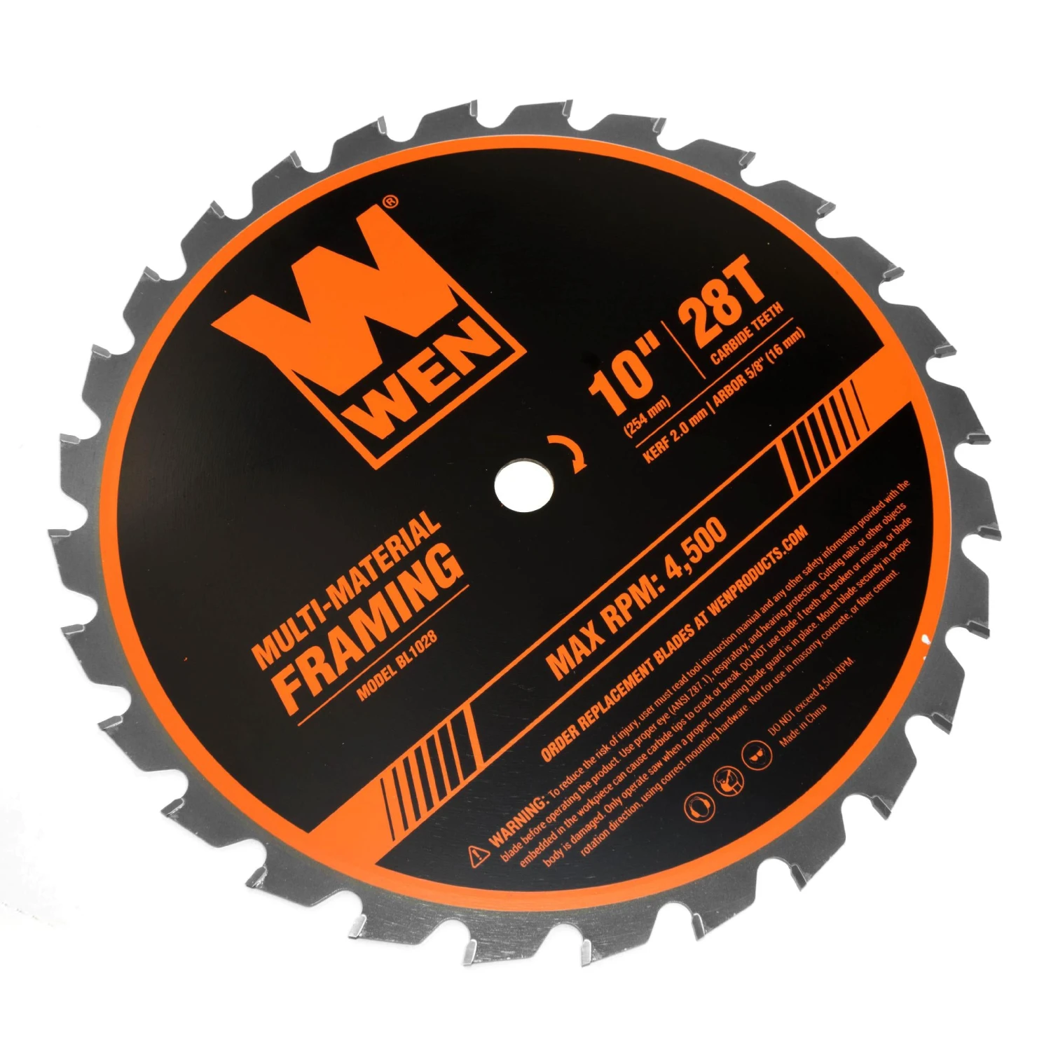 WEN BL1028 10-Inch 28-Tooth Carbide-Tipped Professional Multi-Material Framing Saw Blade(Wen Bl1028 10 Inch 28 Tooth Carbide Tipped Professional Multi Material Framing Saw Blade) 6 WEN BL1028 10-Inch 28-Tooth Carbide-Tipped Professional Multi-Material Framing Saw Blade(Wen Bl1028 10 Inch 28 Tooth Carbide Tipped Professional Multi Material Framing Saw Blade) - Image 4