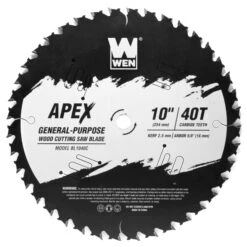 WEN BL1040C Apex 10-Inch 40-Tooth Carbide-Tipped General-Purpose Industrial-Grade Woodworking Saw Blade With Cool-Cut Coating(Wen Bl1040c Apex 10 Inch 40 Tooth Carbide Tipped General Purpose Industrial Grade Woodworking Saw Blade With Cool Cut Coating)