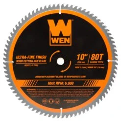WEN BL1080 10-Inch 80-Tooth Carbide-Tipped Ultra-Fine Finish Professional Woodworking Saw Blade For Miter Saws And Table Saws(Wen Bl1080 10 Inch 80 Tooth Carbide Tipped Ultra Fine Finish Professional Woodworking Saw Blade For Miter Saws And Table Saws)
