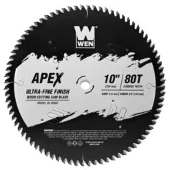 WEN BL1080C Apex 10-Inch 80-Tooth Carbide-Tipped Ultra-Fine-Finish Industrial-Grade Woodworking Saw Blade With Cool-Cut Coating(Wen Bl1080c Apex 10 Inch 80 Tooth Carbide Tipped Ultra Fine Finish Industrial Grade Woodworking Saw Blade With Cool Cut Coating)