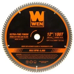 WEN BL1200 12-Inch 100-Tooth Carbide-Tipped Ultra-Fine Finish Professional Woodworking Saw Blade For Miter Saws And Table Saws(Wen Bl1200 12 Inch 100 Tooth Carbide Tipped Ultra Fine Finish Professional Woodworking Saw Blade For Miter Saws And Table Saws)