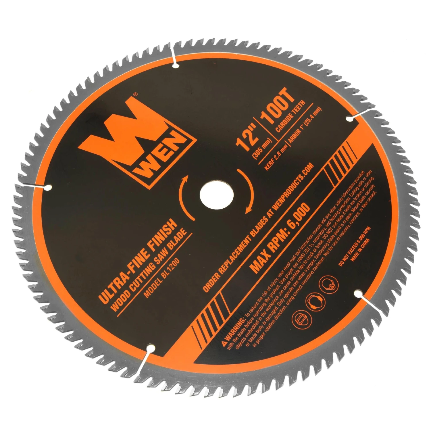 WEN BL1200 12-Inch 100-Tooth Carbide-Tipped Ultra-Fine Finish Professional Woodworking Saw Blade For Miter Saws And Table Saws(Wen Bl1200 12 Inch 100 Tooth Carbide Tipped Ultra Fine Finish Professional Woodworking Saw Blade For Miter Saws And Table Saws) 6 WEN BL1200 12-Inch 100-Tooth Carbide-Tipped Ultra-Fine Finish Professional Woodworking Saw Blade For Miter Saws And Table Saws(Wen Bl1200 12 Inch 100 Tooth Carbide Tipped Ultra Fine Finish Professional Woodworking Saw Blade For Miter Saws And Table Saws) - Image 4
