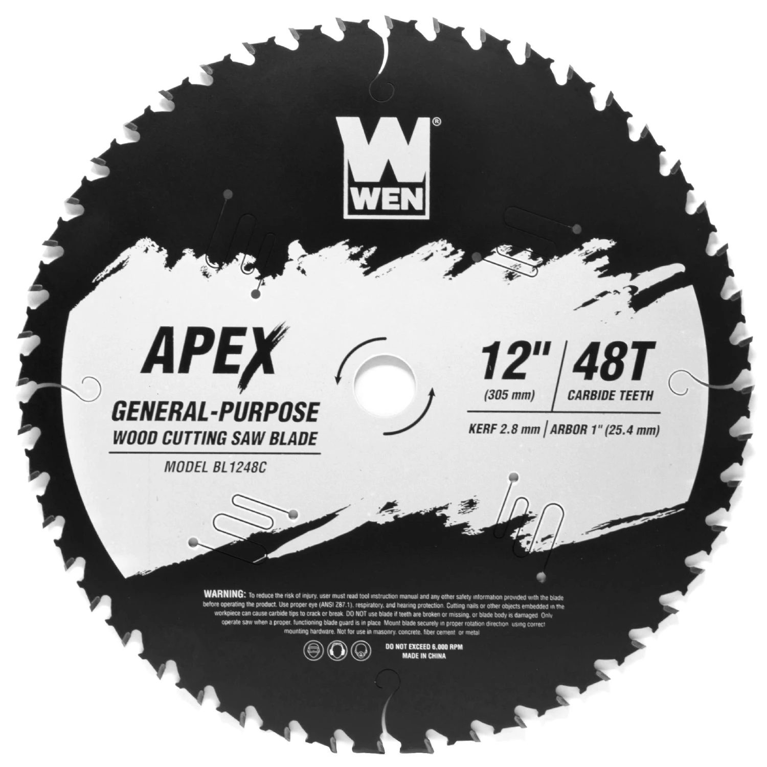 WEN BL1248C Apex 12-Inch 48-Tooth Carbide-Tipped General-Purpose Industrial-Grade Woodworking Saw Blade With Cool-Cut Coating(Wen Bl1248c Apex 12 Inch 48 Tooth Carbide Tipped General Purpose Industrial Grade Woodworking Saw Blade With Cool Cut Coating) 3 WEN BL1248C Apex 12-Inch 48-Tooth Carbide-Tipped General-Purpose Industrial-Grade Woodworking Saw Blade With Cool-Cut Coating(Wen Bl1248c Apex 12 Inch 48 Tooth Carbide Tipped General Purpose Industrial Grade Woodworking Saw Blade With Cool Cut Coating)