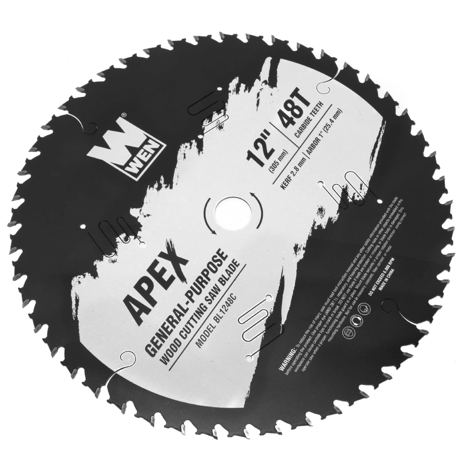 WEN BL1248C Apex 12-Inch 48-Tooth Carbide-Tipped General-Purpose Industrial-Grade Woodworking Saw Blade With Cool-Cut Coating(Wen Bl1248c Apex 12 Inch 48 Tooth Carbide Tipped General Purpose Industrial Grade Woodworking Saw Blade With Cool Cut Coating) 6 WEN BL1248C Apex 12-Inch 48-Tooth Carbide-Tipped General-Purpose Industrial-Grade Woodworking Saw Blade With Cool-Cut Coating(Wen Bl1248c Apex 12 Inch 48 Tooth Carbide Tipped General Purpose Industrial Grade Woodworking Saw Blade With Cool Cut Coating) - Image 4