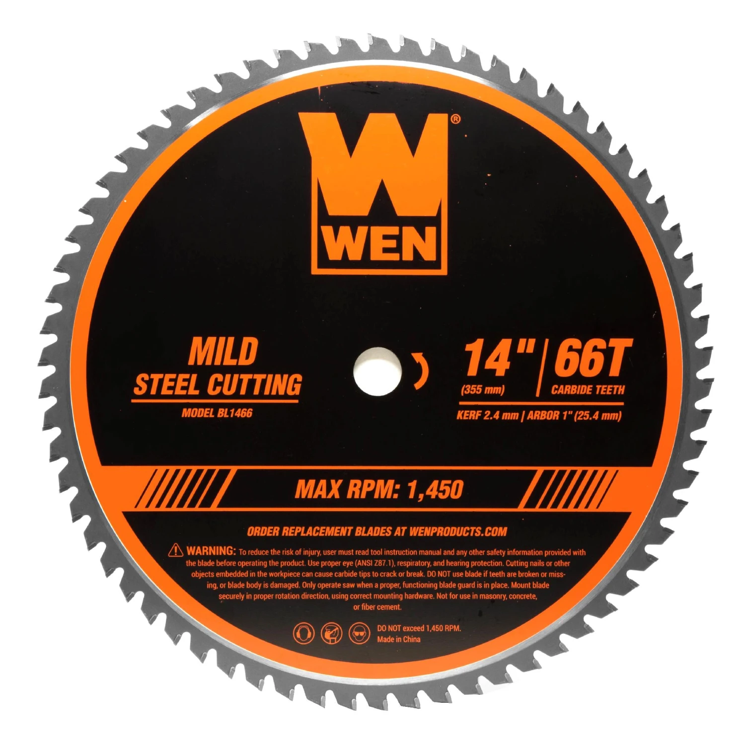 WEN BL1466 14-Inch 66-Tooth Carbide-Tipped Professional Metal Saw Blade For Mild Steel Cutting(Wen Bl1466 14 Inch 66 Tooth Carbide Tipped Professional Metal Saw Blade For Mild Steel Cutting) 3 WEN BL1466 14-Inch 66-Tooth Carbide-Tipped Professional Metal Saw Blade For Mild Steel Cutting(Wen Bl1466 14 Inch 66 Tooth Carbide Tipped Professional Metal Saw Blade For Mild Steel Cutting)