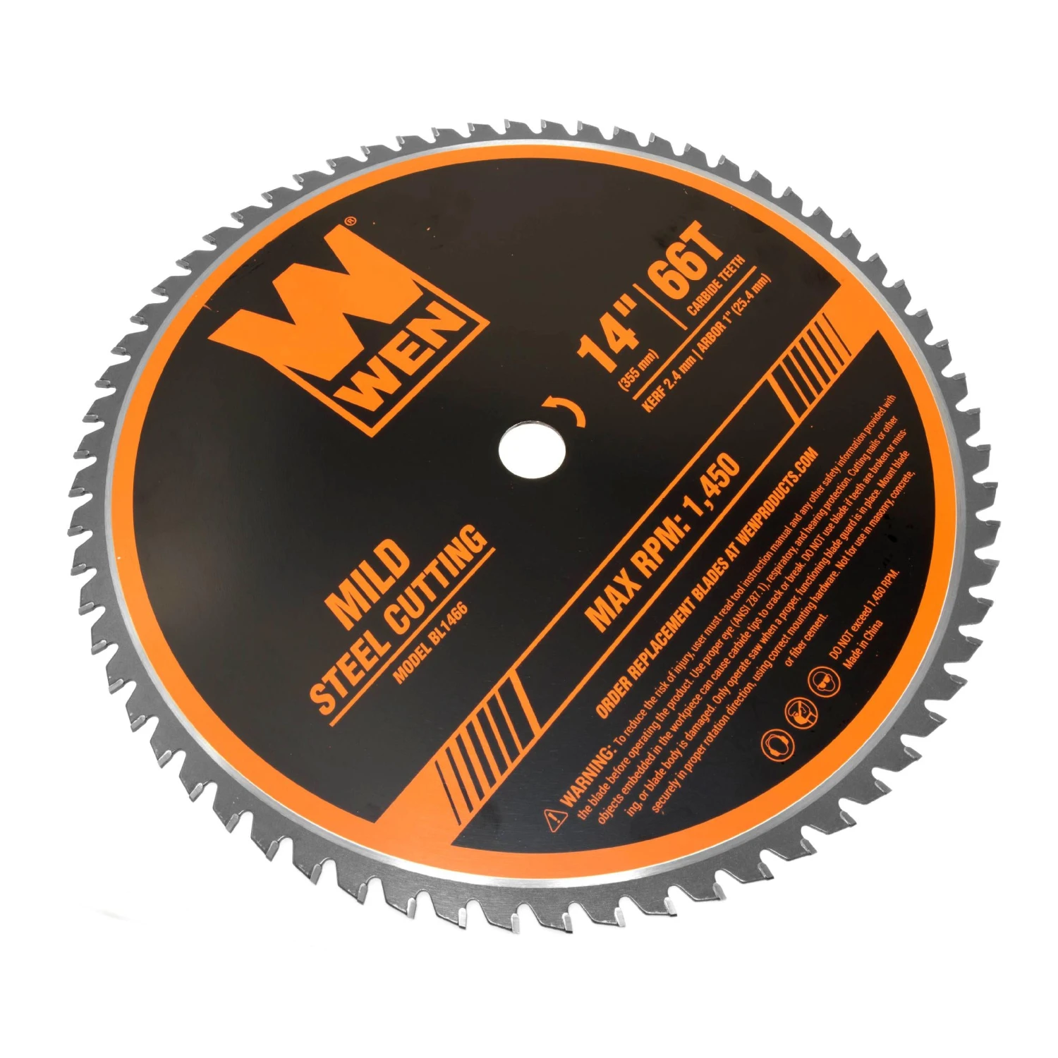 WEN BL1466 14-Inch 66-Tooth Carbide-Tipped Professional Metal Saw Blade For Mild Steel Cutting(Wen Bl1466 14 Inch 66 Tooth Carbide Tipped Professional Metal Saw Blade For Mild Steel Cutting) 6 WEN BL1466 14-Inch 66-Tooth Carbide-Tipped Professional Metal Saw Blade For Mild Steel Cutting(Wen Bl1466 14 Inch 66 Tooth Carbide Tipped Professional Metal Saw Blade For Mild Steel Cutting) - Image 4