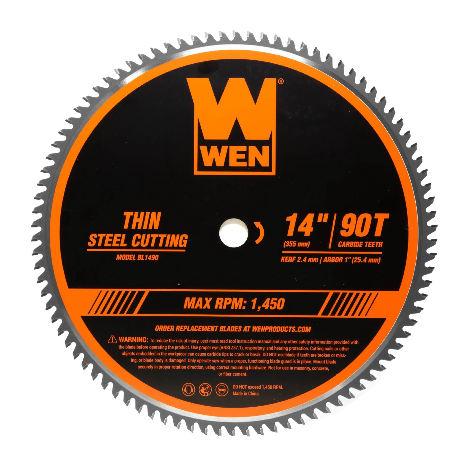 WEN BL1490 14-Inch 90-Tooth Carbide-Tipped Professional Metal Saw Blade For Thin Steel Cutting(Wen Bl1490 14 Inch 90 Tooth Carbide Tipped Professional Metal Saw Blade For Thin Steel Cutting) 3 WEN BL1490 14-Inch 90-Tooth Carbide-Tipped Professional Metal Saw Blade For Thin Steel Cutting(Wen Bl1490 14 Inch 90 Tooth Carbide Tipped Professional Metal Saw Blade For Thin Steel Cutting)