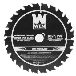 WEN BL6525 6.5-Inch 24-Tooth Carbide-Tipped Thin-Kerf Professional Track Saw Blade With PTFE Coating(6 And A Half Inch 24 Tooth Carbide Tipped Thin Kerf Professional Track Saw Blade With Ptfe Coating)