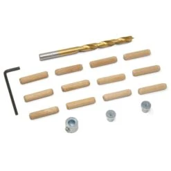 WEN JN014D 1/4-Inch Wooden Doweling Kit With Drill Bit, Stop Collar, And Fluted Birch Wood Dowels(Jn014d 1 4 Inch Wooden Doweling Kit With Drill Bit Stop Collar And Fluted Birch Wood Dowels)