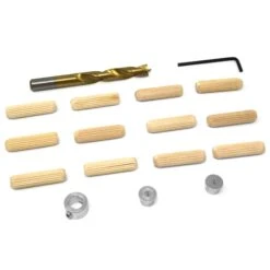WEN JN038D 3/8-Inch Wooden Doweling Kit With Drill Bit, Stop Collar, And Fluted Birch Wood Dowels(Jn038d 3 8 Inch Wooden Doweling Kit With Drill Bit Stop Collar And Fluted Birch Wood Dowels)