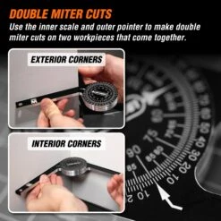 WEN ME175P 7.25-Inch Aluminum Alloy Miter Saw Protractor With Laser-Engraved Scales(7 And 1 4 Inch Aluminum Alloy Miter Saw Protractor With Laser Engraved Scales) -Wen Tools Sale ME175P.pt02