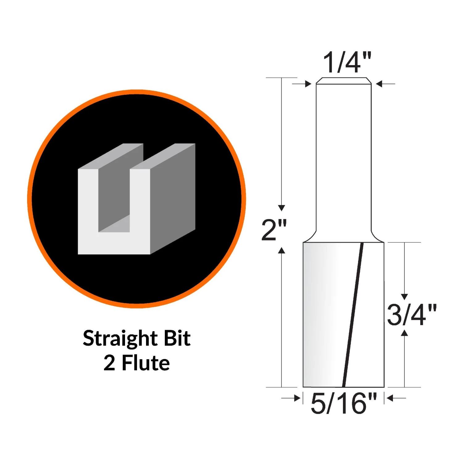 WEN RB103FF 5/16 In. Straight 2-Flute Carbide-Tipped Router Bit With 1/4 In. Shank(Wen Rb103ff 5 16 In Straight 2 Flute Carbide Tipped Router Bit With 1 4 In Shank) 4 WEN RB103FF 5/16 In. Straight 2-Flute Carbide-Tipped Router Bit With 1/4 In. Shank(Wen Rb103ff 5 16 In Straight 2 Flute Carbide Tipped Router Bit With 1 4 In Shank) - Image 2