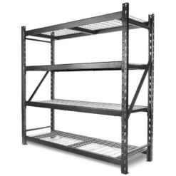 WEN RK7724-4 Four-Tier Industrial Steel Storage Rack With Adjustable Shelving And 8000-Pound Capacity(Wen Rk7724 4 Four Tier Industrial Steel Storage Rack With Adjustable Shelving And 8000 Pound Capacity)