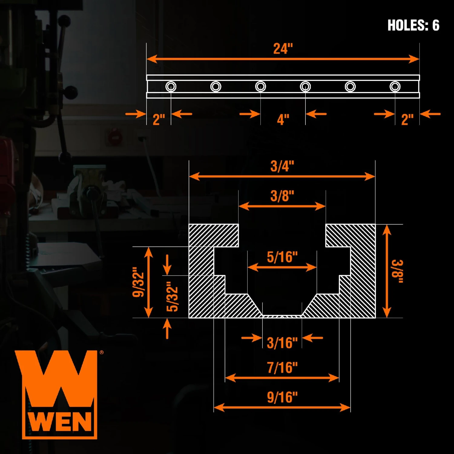 WEN WAT240 24-Inch Universal T-Track Kit For Woodworking, 2-Pack(Wen Wat240 24 Inch Universal T Track Kit For Woodworking 2 Pack) 4 WEN WAT240 24-Inch Universal T-Track Kit For Woodworking, 2-Pack(Wen Wat240 24 Inch Universal T Track Kit For Woodworking 2 Pack) - Image 2