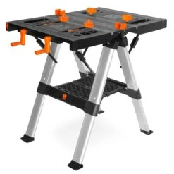 WEN WB3225 2-in-1 Folding Work Table And Sawhorse, 440-Pound Capacity With Onboard Clamps And Clamp Dogs(Wen Wb3225 2 In 1 Folding Work Table And Sawhorse 440 Pound Capacity With Onboard Clamps And Clamp Dogs) -Wen Tools Sale WB3225.pt02