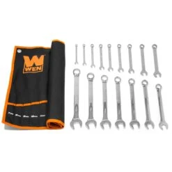 WEN WR160M 16-Piece Professional-Grade Metric Combination Wrench Set With Storage Pouch(16 Piece Professional Grade Metric Combination Wrench Set With Storage Pouch)