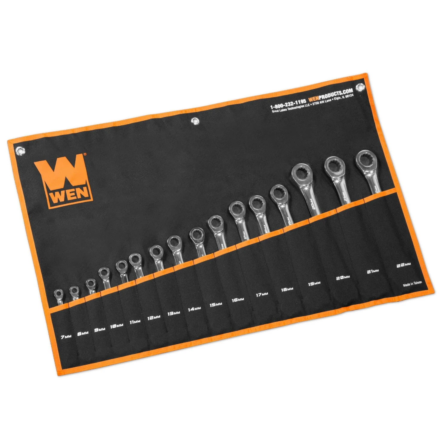 WEN WR161M 16-Piece Professional-Grade Ratcheting Metric Combination Wrench Set With Storage Pouch(16 Piece Professional Grade Ratcheting Metric Combination Wrench Set With Storage Pouch) 3 WEN WR161M 16-Piece Professional-Grade Ratcheting Metric Combination Wrench Set With Storage Pouch(16 Piece Professional Grade Ratcheting Metric Combination Wrench Set With Storage Pouch) - Image 2