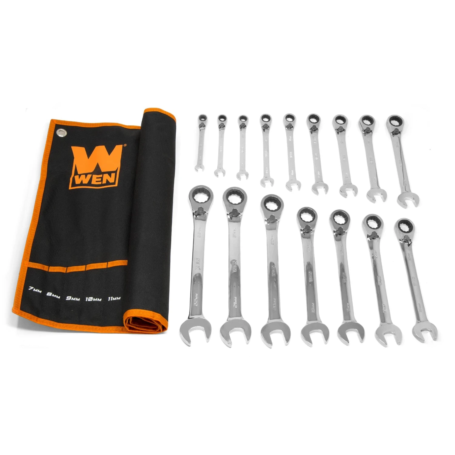 WEN WR162 16-Piece Professional-Grade Reversible Ratcheting Metric Combination Wrench Set With Storage Pouch(Wen Wr162 16 Piece Professional Grade Reversible Ratcheting Metric Combination Wrench Set With Storage Pouch) 2 WEN WR162 16-Piece Professional-Grade Reversible Ratcheting Metric Combination Wrench Set With Storage Pouch(Wen Wr162 16 Piece Professional Grade Reversible Ratcheting Metric Combination Wrench Set With Storage Pouch)